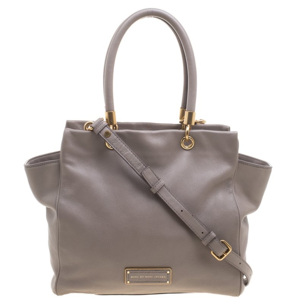 Marc By Marc Jacobs Gray Leather Satchel with Gold Hardware